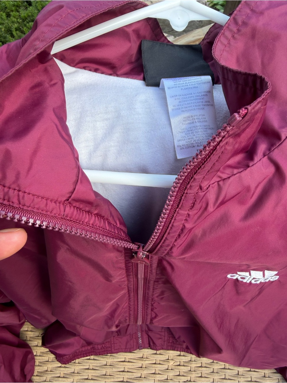 Adidas Burgundy Track Jacket size L - Picture 4 of 7